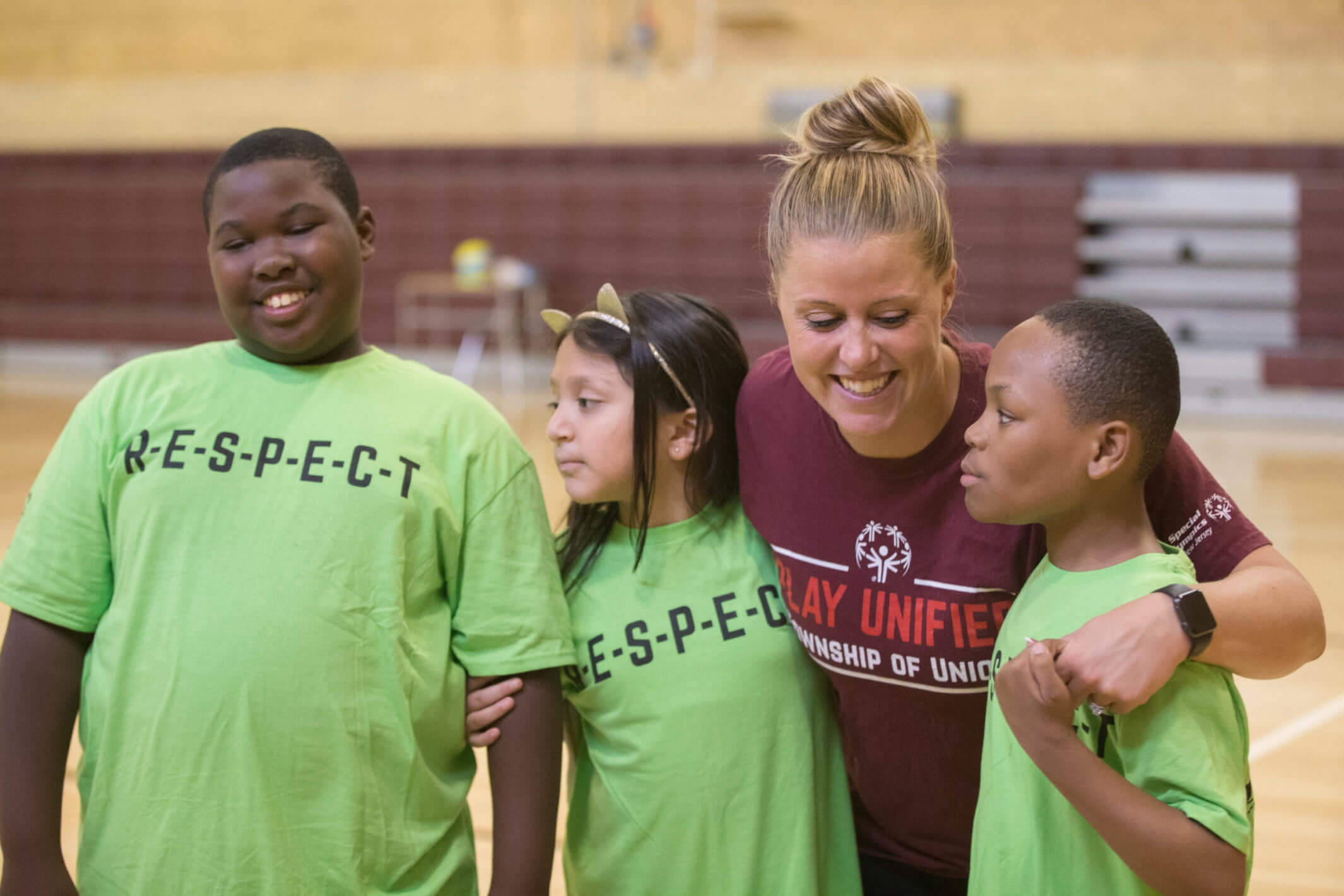 Teacher Diane P. with her students from Burnet Middle School.