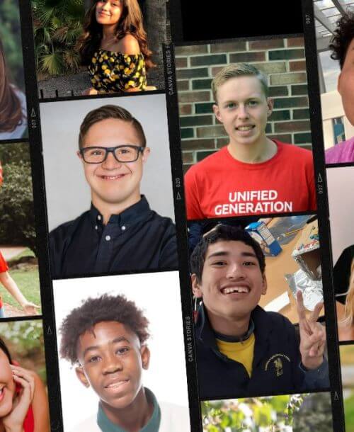 A collage image featuring several of the Special Olympics U.S. Youth Ambassadors